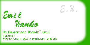 emil wanko business card